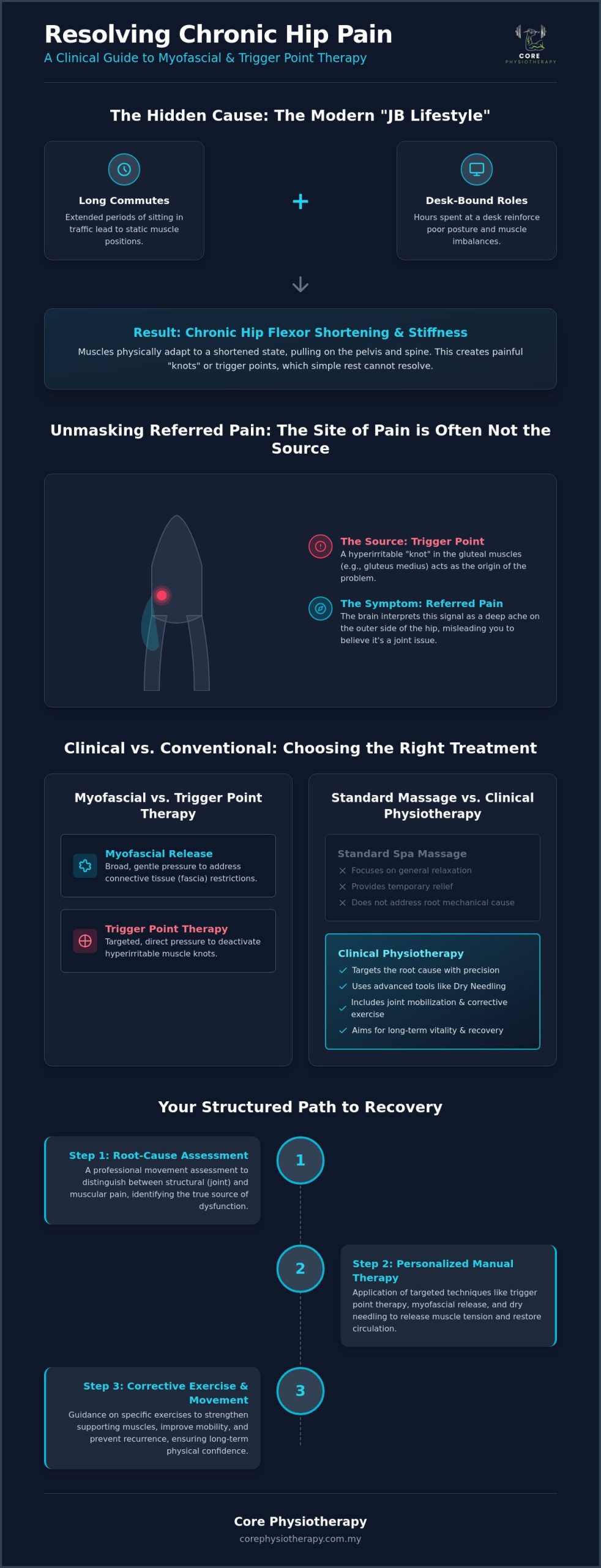 Hip Pain Treatment in Johor Bahru: A Clinical Guide to Myofascial Release
